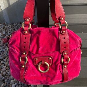 Juicy Couture Hot Pink Fucshia Velour Golden Hardware Shoulder Bag